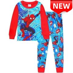 ✨新品✨ スパイダーマン パジャマ 子供 キッズ 男の子 長袖 セットアップ 上下セット ルームウェア コットン 綿 部屋着 寝間着 秋冬 プレゼント 誕生日 クリスマス 100 110 120 130 サイズ 赤 青 ブルー レッド キッズパジャマ