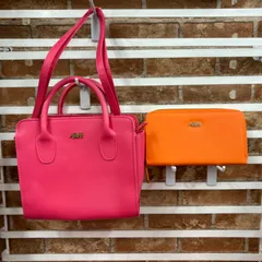 アーカー　ショルダーストラップつき2WAYミニバッグ・開運！本格レザー調財布　2点セット