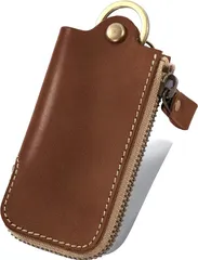 ALLUTHE キーケース メンズ レディース スマートキー対応 革 日本製 スマートキーケース キーホルダー ストラップ付き お揃い ペア 記念日 プレゼント( 08. コーヒーブラウン)