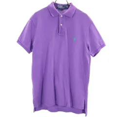 ポロバイラルフローレン 鹿の子 ロゴ刺繍 半袖 ポロシャツ S パープル Polo by Ralph Lauren CUSTOM FIT メンズ 【中古】  【230518】
