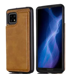 【人気商品】ケース 手帳型 バックカバー (ブラウン) 手作り スマホ 財布型 マグネット SHARP 薄 対応 軽量 ポケット収納付き sense5G 背面カバー 手帳 / 横置きスタンド機能 背面型ケース sense4 シャープ AQUOS アクオス センのサムネイル