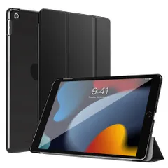 【迅速発送】Dadanism 第9/8/7世代 Apple iPad 10.2インチ 2021/2020/2019モデル 半透明 カバー スタンドケース オートスリープ機能 軽量 薄型 PU+PC マイクロファイバー裏地 耐久性 全面保護 Black