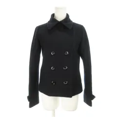 ブラック バイ マウジー BLACK by moussy Pコート ピーコート ショート丈 ダブル ウール 厚手 シンプル 1 黒 ブラック /AH6のサムネイル
