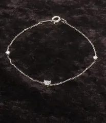 美品 カナルヨンドシー ブレスレット SV ラインストーン ハートモチーフ レディース canal4℃