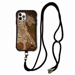 [iPhone13 Mini] iPhoneSE 2세대 3세대 i-coron 케이스 스마트폰 숄더 부착 아이폰 15 Pro Max 14 13 12 11 스마트폰 케이스 숄더 타입 측면 보호 내충격 타이거 호랑이 그런 남자