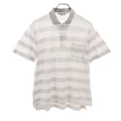 バーバリーズ 90s オールド ボーダー柄 半袖 ポロシャツ L グレー系 Burberrys メンズ