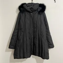 美品noa-ge AラインコートL 濃いグレーダウンライナー付き