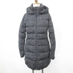 ユニクロ UNIQLO コート ダウンコート ストレッチダウン ジップアップ フード アニマル柄 グレー ダークグレー M
