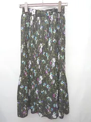 ◇ Θ FREE'S MART フリーズマート 花柄 ロング プリーツ スカート サイズFR ブラック レディース P  【1411070002419】