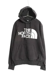 【お得なクーポン配布中!】 ノースフェイス プリント スウェット フード パーカー メンズ S / 古着 トレーナー プルオーバー 裏起毛 アウトドア モノトーン ブラック