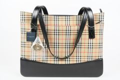【新品同様・未使用】BURBERRY バーバリー チェック トートバッグ ブラウン系 ブランド鞄【SM19】