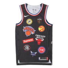 Supreme シュプリーム タンクトップ サイズ:S / NIKE NBA オールスター バスケジャージ / タンクトップ (Teams Authentic Jersey) / ブラック 黒 / トップス カットソー / コラボ【メンズ】【中古】