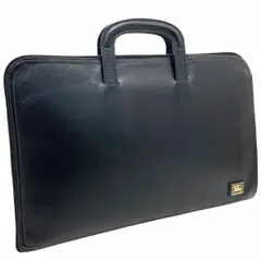 バーバリー ブリーフケース レザー 革 ブラック 黒 BURBERRY Burberrys バーバリーズ スライドハンドル ビジネスバッグ 書類バッグ ハンドバッグ トートバッグ 手提げ バッグ バック カバン 鞄 メンズ 紳士 男性【中古】