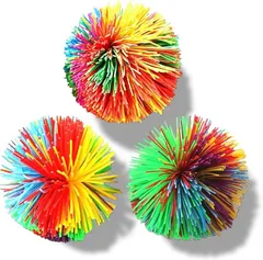 D・STONE シリコーン ゴム ボール スクイーズ 糸状 ソフト ストレス解消 グッズ オモチャ 3個 セット 8cm(８cm)