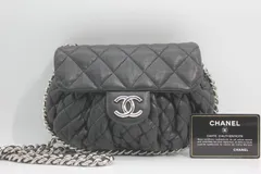 美品 シャネル マトラッセ ラウンドチェーン チェーンショルダーバッグ 斜め掛け