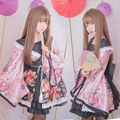 6色選択  メイド服 和風 花魁 コスプレ ダンス 和服 コスプレ衣装