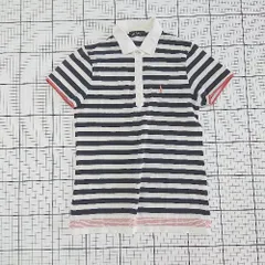 ◇ Θ EASTBOY イーストボーイ ボーダー柄 半袖 ポロシャツ サイズ11 ブラック系 レディース E  【1509100070368】