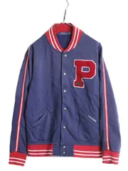 【お得なクーポン配布中!】 ポロ ラルフローレン スウェット スタジャン メンズ L 古着 POLO トレーナー ジャケット ジャンパー ブルゾン 裏起毛 サガラ ワッペン付き
