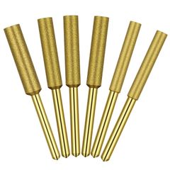 【新着商品】KEWAYO 6本セット 研削用ドリルビット ダイヤモンド砥石 円筒形 チェーンソー研削ヘッド研磨ビット シャンク3mm（4.0mm/4.8mm/5.5mm）