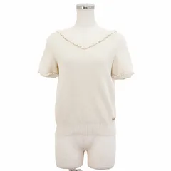 極美品】シャネル 2016年 P53691 Vネック フリル コットン100