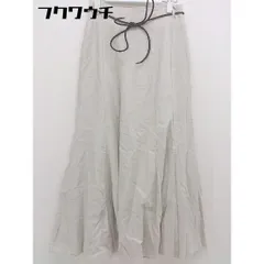 ◇ ◎ PAGEBOY ALICIA タグ ウエストリボン付き リネン混 ロング フレア スカート サイズF ベージュ系 レディース  【1112080008339】のサムネイル