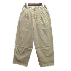 スタディオクリップ Studio Clip タック ワイド テーパード チノ パンツ チノパン ウエストゴム ベージュ M