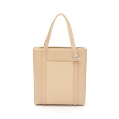 カルティエ CARTIER トートバッグ カボション ベージュ レザー カボショントート レディース Used B
