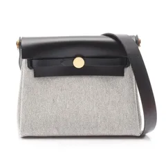 エルメス HERMES ショルダーバッグ エールバッグジップ ミニ ルトゥルネ エクリュ/ブラック キャンバス レザー エールバッグジップ ミニ エクリュ/ブラック