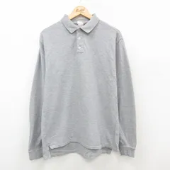 M/古着 ヘインズ 長袖 ポロ シャツ メンズ 00s 鹿の子 グレー 24dec16 中古 トップスのサムネイル
