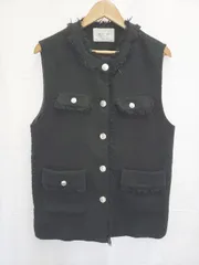 ◇ Θ OPAQUE.CLIP オペークドットクリップ ツイード調 ジレ ベスト サイズLL ブラック系 レディース E  【1508060004529】