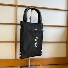 木手手提げ　絽　月見柄　合切袋　手提げ　お祭り　お神輿