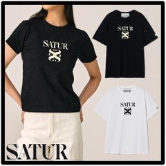 【 SATUR 】Classic Logo T-Shirt 半袖 Tシャツ ロゴ BLACK WHITE 黒 白 セター 韓国 韓国ブランド 新品未使用