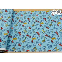 約110×31cm　車  働く車 型抜き柄 オックス生地 ST2909-6B 水色　生地 布地 布 ハンドメイド