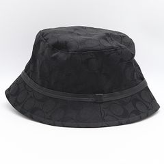 COACH シグネチャー キャンバス レザー バケットハット ブラック M/L