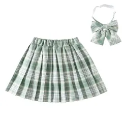 ☆ タイプJ ☆ 140cm ☆ キッズ プリーツ スカート リボンタイ 2点セット gsk6027 女の子 キッズ プリーツスカート スクールスカート ミニスカート スカート ボトムス チェック柄 子供 子ども 卒業式 入学式 リボンタイ 2点セット
