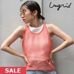 【爆速配送】【SALE60%OFF】 【即納】 アングリッド ungrid 【WEB限定】メッシュレイヤードタンクトップ トップス ノースリーブ ミドル丈 セット 112332783401のサムネイル