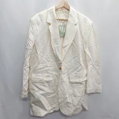 ◇ ◎ H&M エイチアンドエム オーガニックコットン 長袖 テーラードジャケット サイズEUR M ホワイト系 レディース E  【1407020067188】