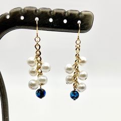 金沢銀箔 のとほたる ピアス　6mm玉