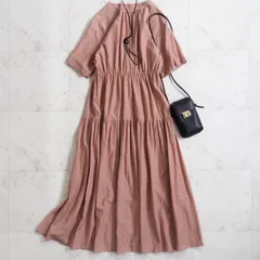 【BEAUTY&YOUTH UNITED ARROWS ビューティーアンドユース ユナイテッドアローズ】ティアードワンピース Mサイズ ピンク ロング シルク混
