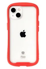 iFace Reflection iPhone 13 ケース クリア 強化ガラス (レッド)【アイフェイス アイフォン 13 カバー 透明 耐衝撃 米国MIL規格取得 ストラップホール付き】 [iPhone 13専用・レッド]