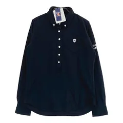 サイズ：0 PEARLY GATES パーリーゲイツ 2023年モデル 長袖ポロシャツ ボタンダウン  ネイビー系 [240101414359] ゴルフウェア レディース ストスト