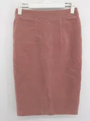 ◇ tikmix くすみカラー 無地 大人女子 コーデュロイ 膝丈 タイト スカート  ピンク系 レディース P 【1307250021731】