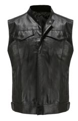 ベスト メンズ モーターサイクル用 PUレザー製 クラシックデザイン ブラックカラー パンクスタイル ノースリーブジャケット カジュアルライディング ベストタイプ 上着 ハーレー系スタイル シンプルデザイン バイクアイテム お洒落 ブラック