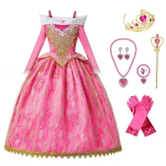 眠れる森の美女 オーロラ姫 子供 ドレス 衣装 豪華８点セット 100～140