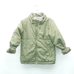 ◇ BABY DOLL ベビードール 中綿 ファー裏地 モコモコ ジップアップ 長袖 ダウンジャケット サイズ110 カーキ レディース E  【1309250018216】