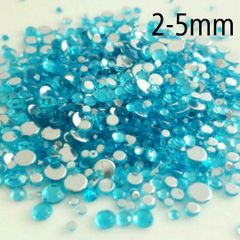 2-5mm 高品質 ラインストーン 水色サイズミックス約2mm3mm4mm5mm