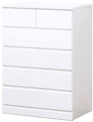 4段チェスト ホワイト 収納家具 キャスター付 60×30×89cm 004 - メルカリ