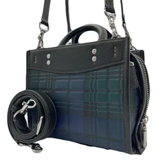 未使用保管品<!-利用不可文字-!>COACH ハンドバッグ ショルダーバッグ 手提げ 肩掛け 斜め掛け 2way プラッド プリント チェック柄 ローグ20 レザー ヘリテージ エンボス デボス シルバー金具