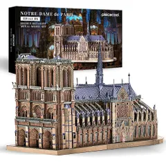 【在庫セール】Piececool (ピースクール) 立体パズル ノートルダム大聖堂 パリ有名建築 建物 3d立体パズル メタリックナノパズル 金属製 組み立て必要 接着剤不要 難易度5つ星 中級者 大人向け コレクション 置物