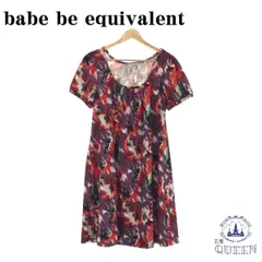 ☆美品☆ babe be equivalent ベイブビーイクイバレント ワンピース 袖なし ひざ丈 プリント カジュアル オシャレ レディース 総柄 M 901-2097 送料無料